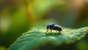 Blatte forestière inoffensive sur une feuille dans un jardin