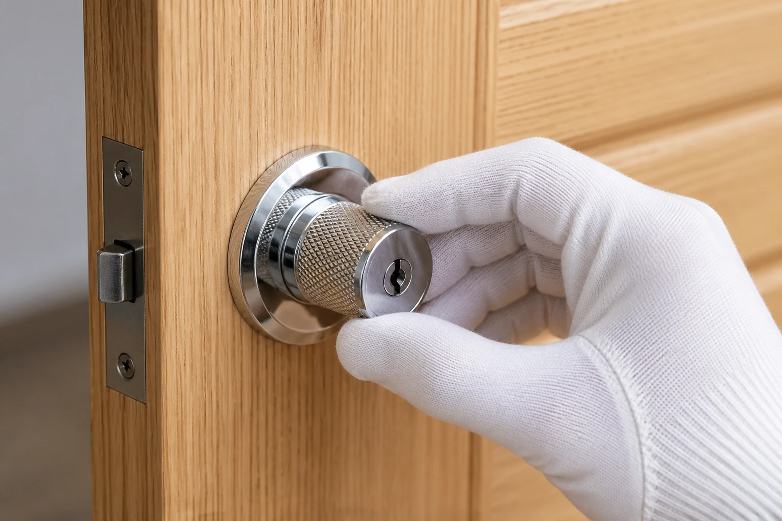 Cylindre bouton moleté porte en installation pratique