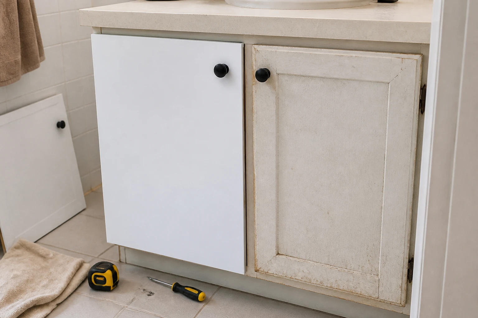 Changer la porte d&rsquo;un meuble salle de bain : guide complet
