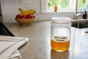 Piège maison au vinaigre de cidre pour éliminer les moucherons dans la cuisine